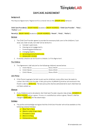 babysitting contract templates