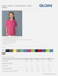 Gildan Youth Tee Shirt Size Chart Coolmine Community School