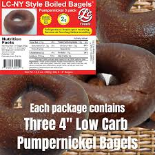 lc foods low carb pumpernickel bagels