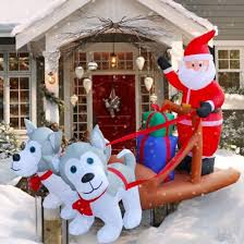 Husky Sleigh Santa Inflatable
