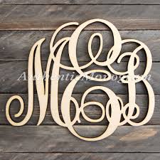 wooden monogram wall letters unpainted