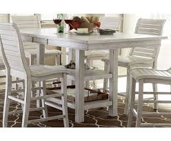 Riverside aberdeen round pedestal dining table. Willow Distressed White Rectangular Counter Height Dining Table 1stopbedrooms