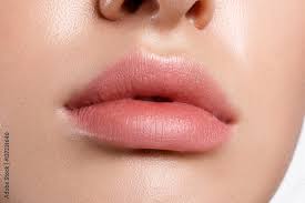 beautiful female mouth plump full lips