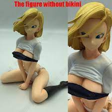1/6 Dragon Ball Z Android 18 Figure T-shirt Sexy Anime PVC Model Painting  5.5