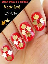 born pretty maple leaf nail art
