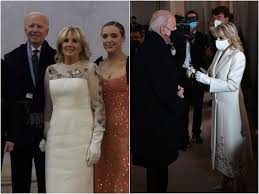 She wore the tweed number over a tapered dress with a chiffon bodice and scalloped skirt. Jill Biden Wore A Dress Adorned With Flowers From Every Us State And Territory For The Inauguration Concert Business Insider India