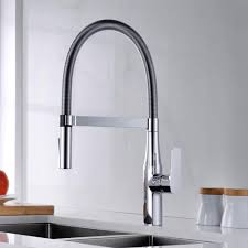 Most modern faucets also have a water saving feature and this will keep you from wasting too much additional water and reduce the. Modern Kitchen Chrome Single Handle Pull Down Spray Kitchen Faucet Home Magic Llc