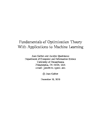 Fundamentals Of Optimization Theory