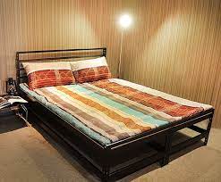 Black Free Angle Steel Double Bed