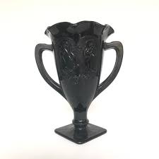 Black Amethyst Glass Trophy Vase
