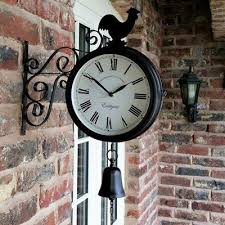 Outdoor Wrought Iron Clock Double Sided