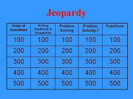 Jeopardy Order Of Operations Writing
