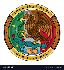 mexican flag eagle logo royalty free