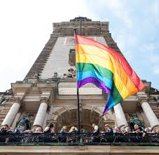 Auch die umweltschutzorganisation greenpeace verwendet das regenbogensymbol auf flaggen, allerdings in form eines siebenfarbigen. Pride Week Jetzt Weht Die Regenbogenflagge Am Hamburger Rathaus Welt