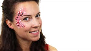 christmas candy cane face paint