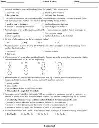 atomic radius answer key