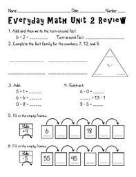 Everyday Math Unit 2 Review Math Classroom Math School