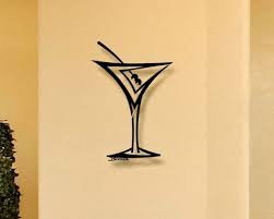 Straight Martini 3d Metal Wall Art