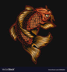 anese koi fish colorful template