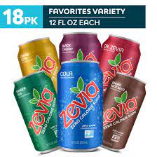 Zevia Zero Calorie, Zero Sugar Soda, Favorites Variety Pack, 12 fl oz, 18  Pack Cans - Walmart.com