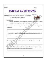 There is so much fantastic music to listen to, and artists to be interested in. Forrest Gump Comprehension Questions Esl Worksheet By Esl2019