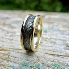 gold celtic ring with antiqued silver