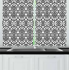 Maybe you would like to learn more about one of these? Black And White Curtains 2 Panels Set Monochrome Ikat Pattern Bohemian Ethnic Authentic Chevron Modern Scribble Window Drapes For Living Room Bedroom 55w X 39l Inches Black White By Ambesonne Walmart Com