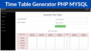 time table generator php mysql