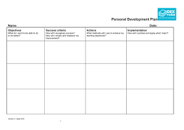 personal development plan template in