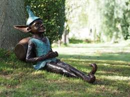 Bronze Sculpture Pixie Sitting Next To