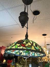 Antique Stained Glass Hanging Lamp