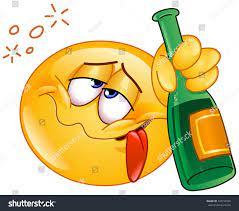 Emoticon Holding Alcoholic Drink Bottle Stock Vector (Royalty Free)  243152500