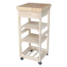 If you have a small boxy kitchen, rather than cramming all your pots and pans into a deep cupboard that is going to become a nightmare when you need to find a particular frying pan, consider swapping a cupboard for a drawer. International Concepts Kitchen Trolley Unfinished Walmart Com Walmart Com