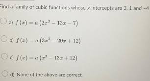 Family Of Cubic Functions