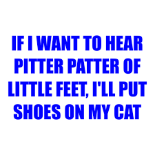 If I Want To Hear Pitter Patter Of Little Feet Ill Put