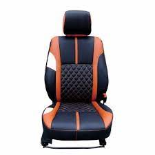 Black Orange Leather Car Seat Cover