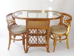 Vintage Bamboo Bistro Dining Set With