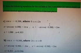 Solved 3 Solve The Following Equations