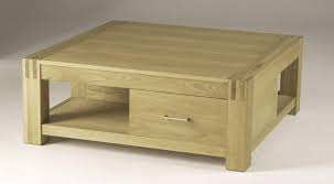 Square Oak Coffee Table With Storage