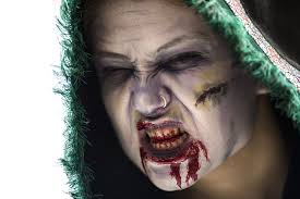 halloween makeup showing teeth