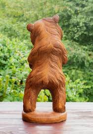 Wooden Hand Carved Grizzly Bear