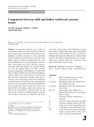 Pdf Comparison Between Solid And Hollow Reinforced Concrete