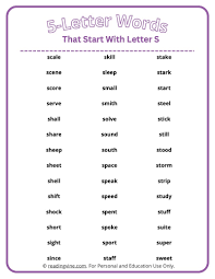 5 letter words