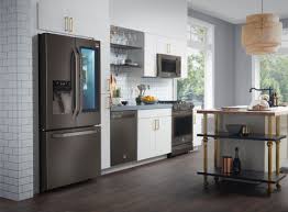 black stainless steel appliances are