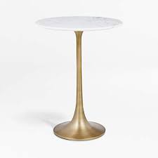 Nero White Marble Round Accent Table