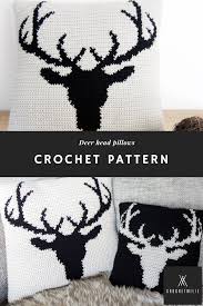 Comet, the reindeer amigurumi pattern by diy fluffies. Crochet Pattern 014 Deer Head Cushion And Pillow Cover 2 Sizes Pdf Easy Rustic Decor Black And White Modern Crochet Crochet Patterns Modern Crochet Crochet Patterns Amigurumi