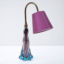 murano blue purple glass table lamp