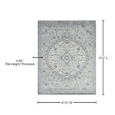 tayse rugs tuscany medallion gray 9 ft