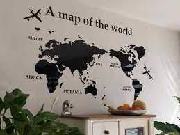 3d World Map Wall Decor Stickers