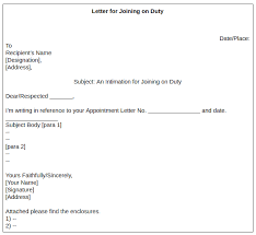 how to write a joining letter